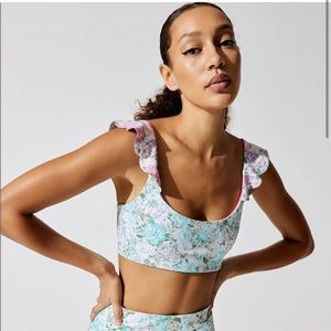BEACH RIOT SCOOP NECK AUDREY FLORAL TOP/BRA